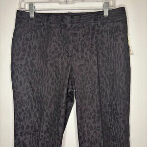 NEW DIRECTIONS NEW Pants Womens 8 Black Gray Animal Print Stretch
